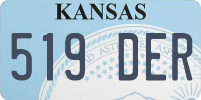 KS license plate 519DER