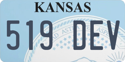 KS license plate 519DEV