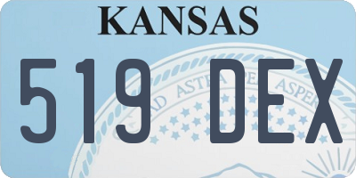 KS license plate 519DEX