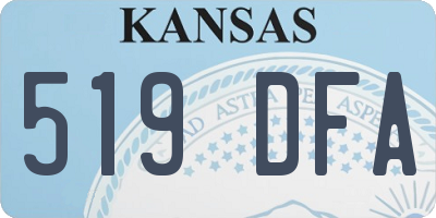 KS license plate 519DFA