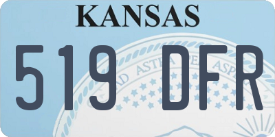 KS license plate 519DFR