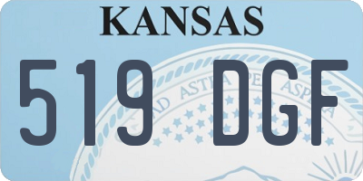 KS license plate 519DGF