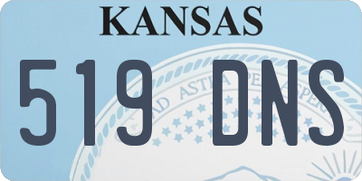 KS license plate 519DNS
