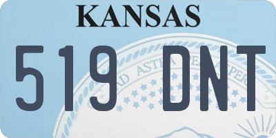 KS license plate 519DNT