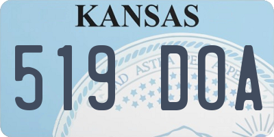 KS license plate 519DOA