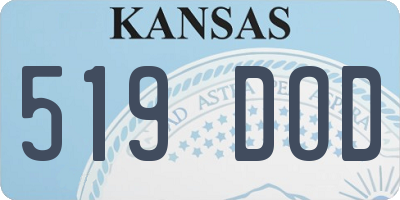 KS license plate 519DOD