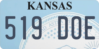 KS license plate 519DOE