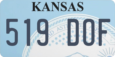 KS license plate 519DOF
