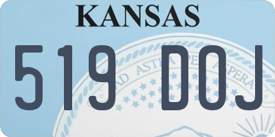 KS license plate 519DOJ