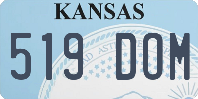 KS license plate 519DOM