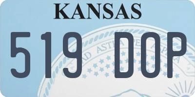 KS license plate 519DOP