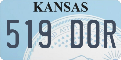 KS license plate 519DOR