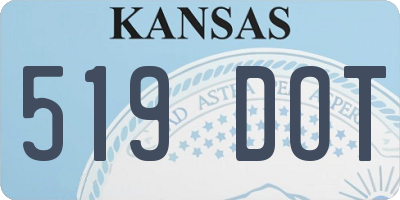 KS license plate 519DOT
