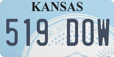 KS license plate 519DOW