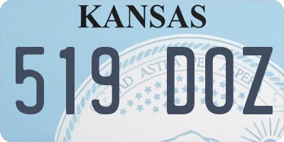 KS license plate 519DOZ