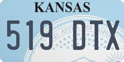 KS license plate 519DTX