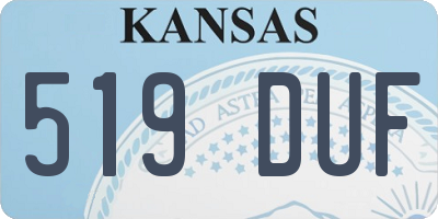 KS license plate 519DUF