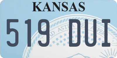 KS license plate 519DUI