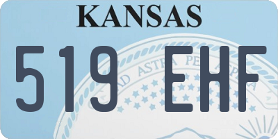 KS license plate 519EHF
