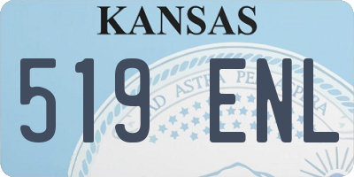 KS license plate 519ENL
