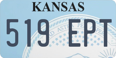 KS license plate 519EPT