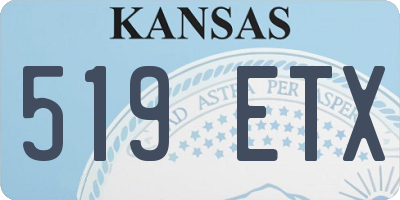 KS license plate 519ETX