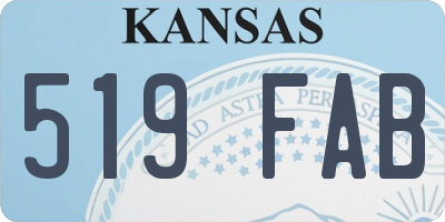 KS license plate 519FAB