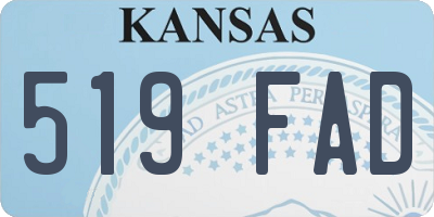 KS license plate 519FAD