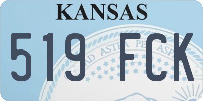 KS license plate 519FCK