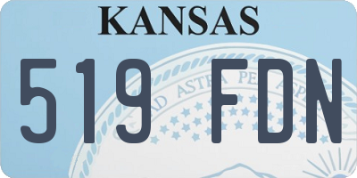 KS license plate 519FDN