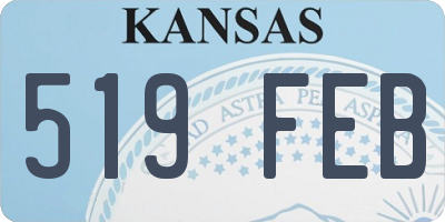 KS license plate 519FEB