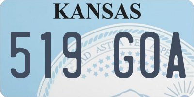 KS license plate 519GOA