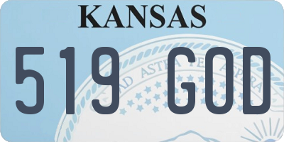 KS license plate 519GOD