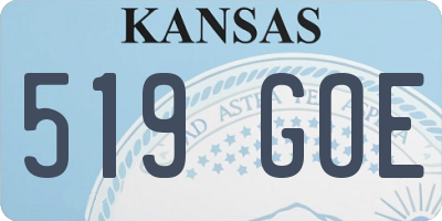 KS license plate 519GOE