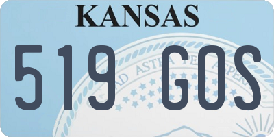 KS license plate 519GOS