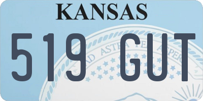 KS license plate 519GUT