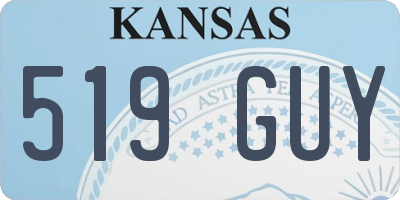 KS license plate 519GUY