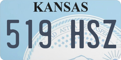 KS license plate 519HSZ
