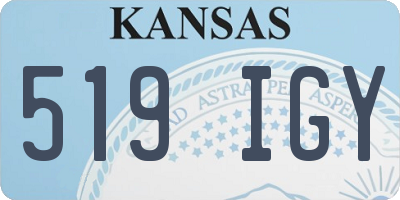 KS license plate 519IGY