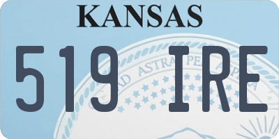 KS license plate 519IRE