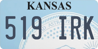 KS license plate 519IRK