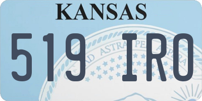 KS license plate 519IRO