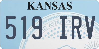 KS license plate 519IRV
