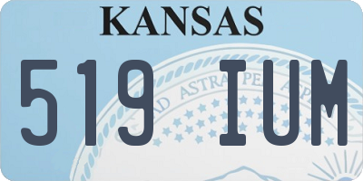 KS license plate 519IUM