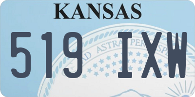 KS license plate 519IXW