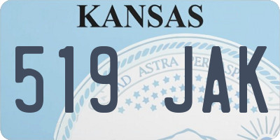 KS license plate 519JAK