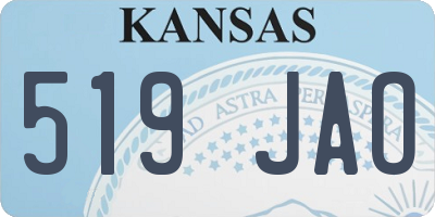 KS license plate 519JAO