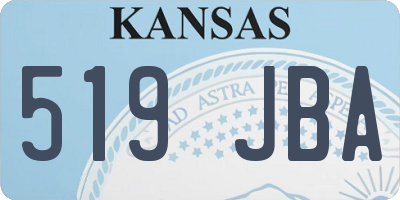 KS license plate 519JBA
