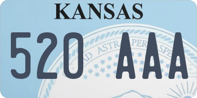 KS license plate 520AAA