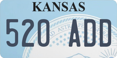 KS license plate 520ADD